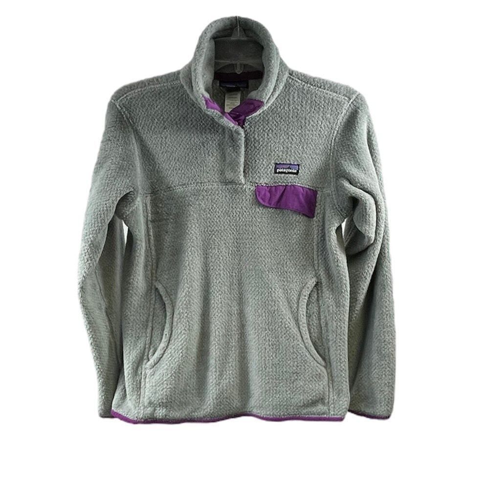 Patagonia Re-Tool Snap T Fleece Gray Purple Pullover Size S